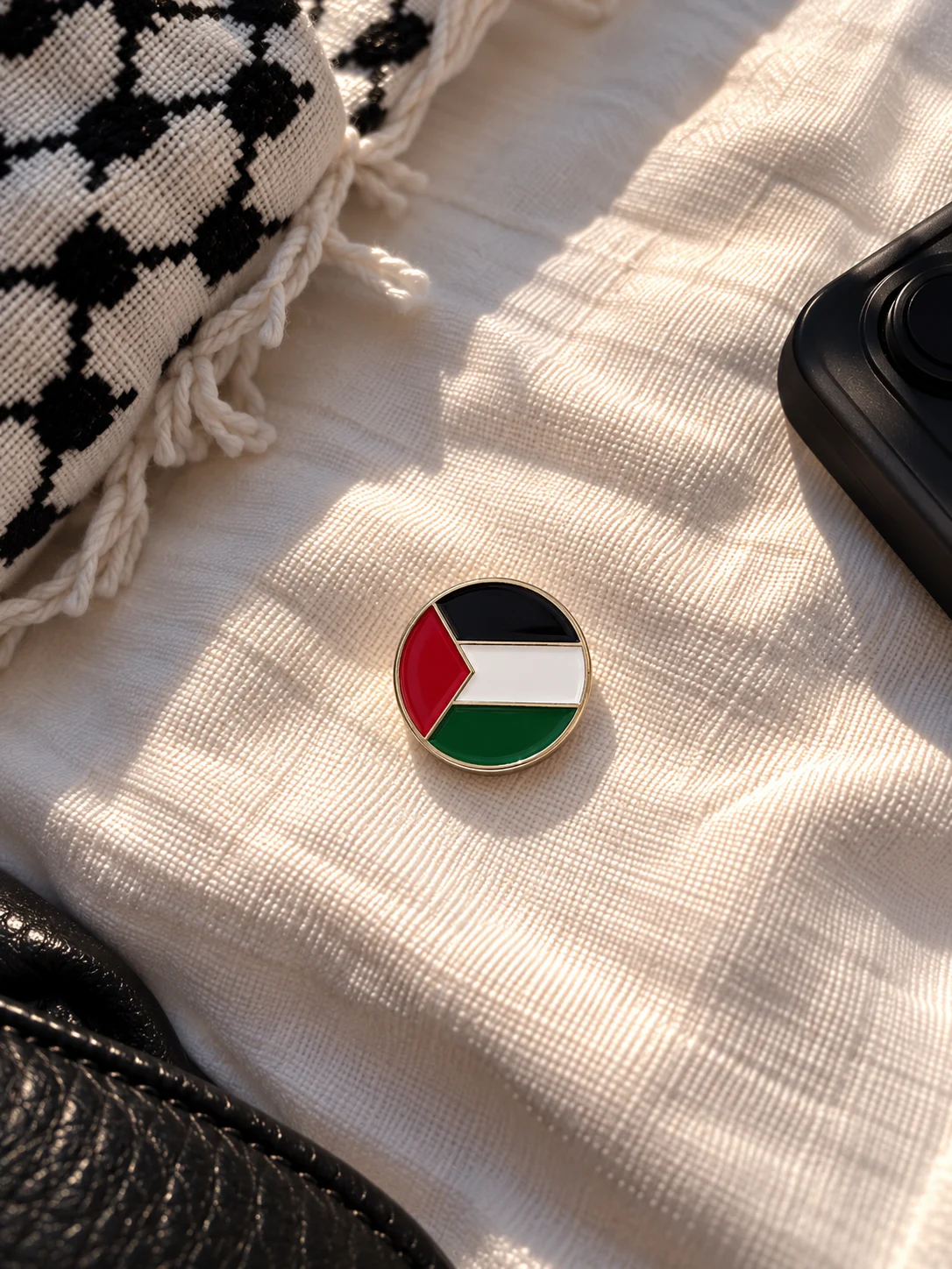 Palæstinensisk rund flag pin