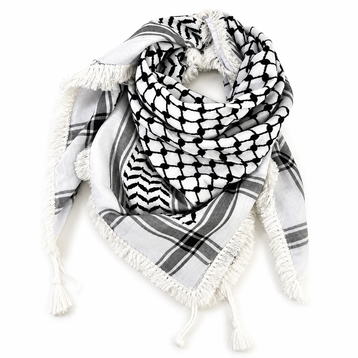 Palæstinensisk kuffiyeh, sort og hvid